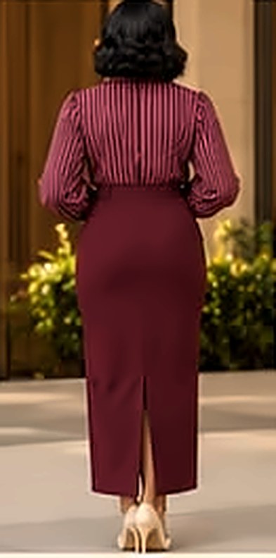 Back view — Burgundy & Cream