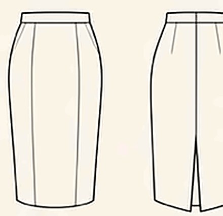 Skirt, front and back